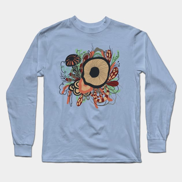 Abstract pop flowers Long Sleeve T-Shirt by lusam